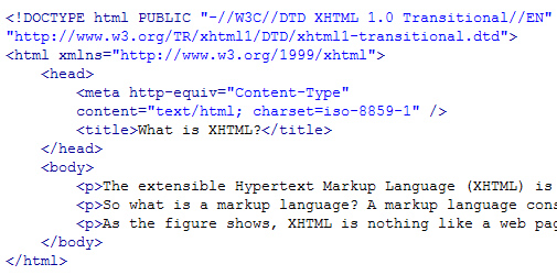 XHTML topics 1 XHTML code