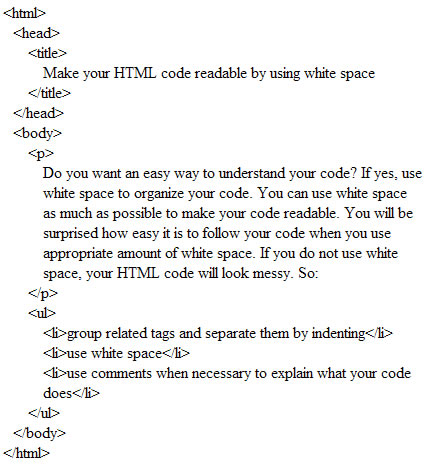 readable-HTML-code